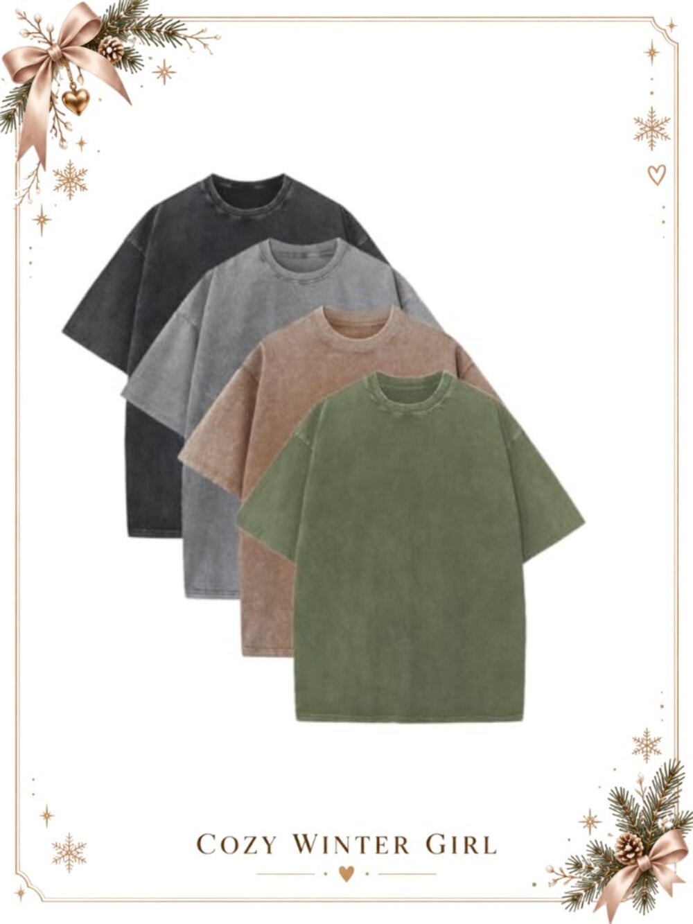 Oversized Vintage Acid Wash Cotton Tee Crewneck Short Sleeve Streetwear Top